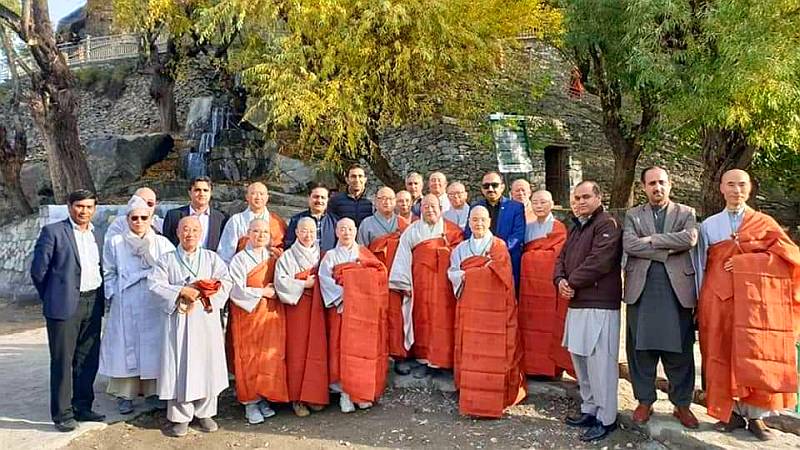 Korean Buddhist Delegation visits Gilgit Kargah Budha